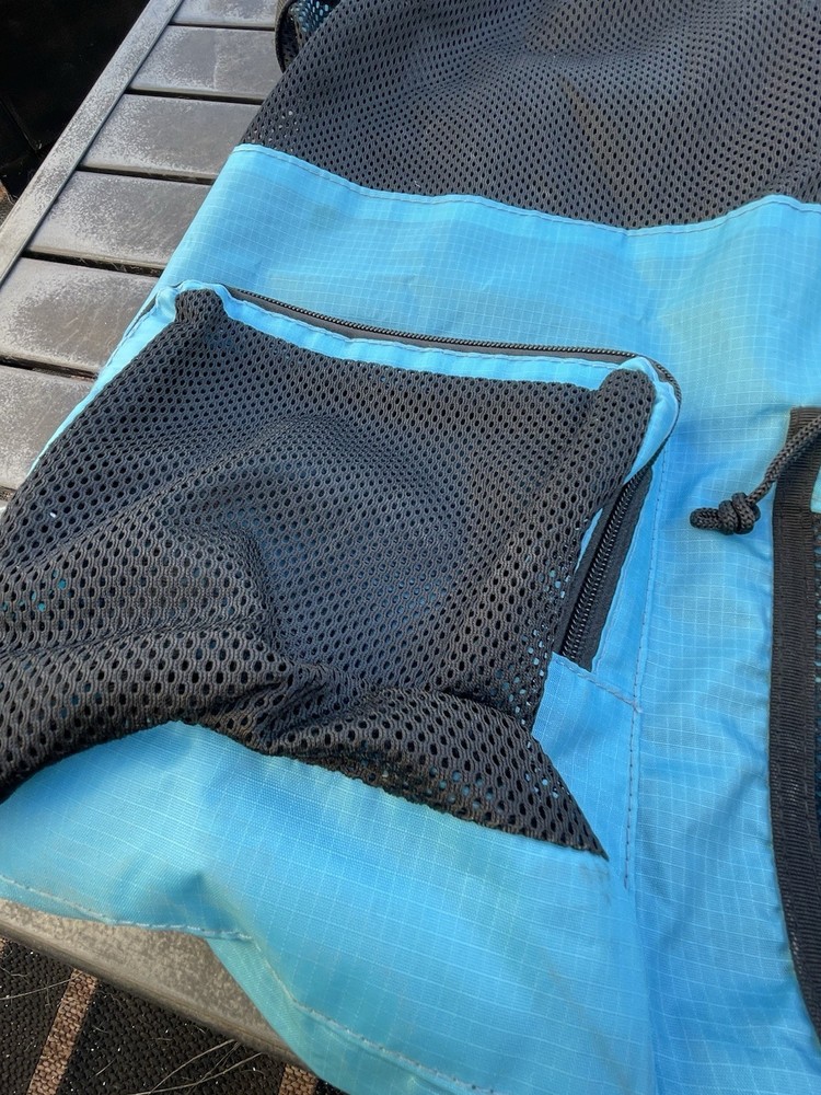 🔥 Large Blue Mesh Drawstring Backpack Rock Climbing Swimming Beach String Bag