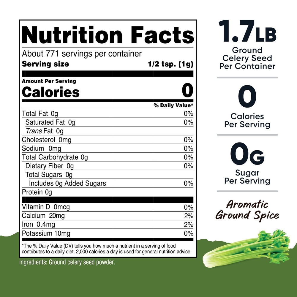 Nutricost Ground Celery Seed (1.7 Pound) Aromatic Ground Spice
