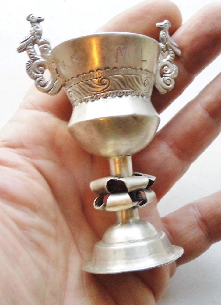 Antique Colonial America Solid Silver Jewish Kiddush Cup ca.1730 Irish Maker?