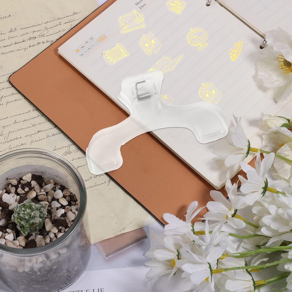 2pcs Transparent Book Clip Practical Note Clip Reading Book Marker Clip for Book