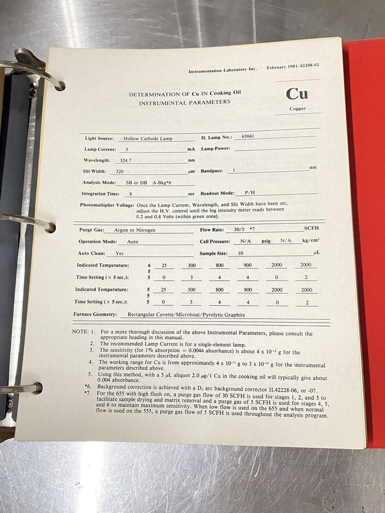 Instrumentation Laboratory Atomic Absorption methods Vol2 - Users Guide / Manual