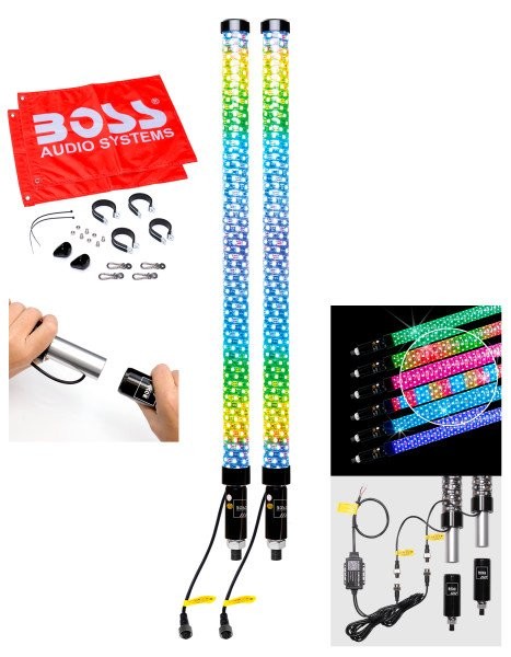Boss 36” Long Bluetooth 360° RGB Whip Light (XP3PF)