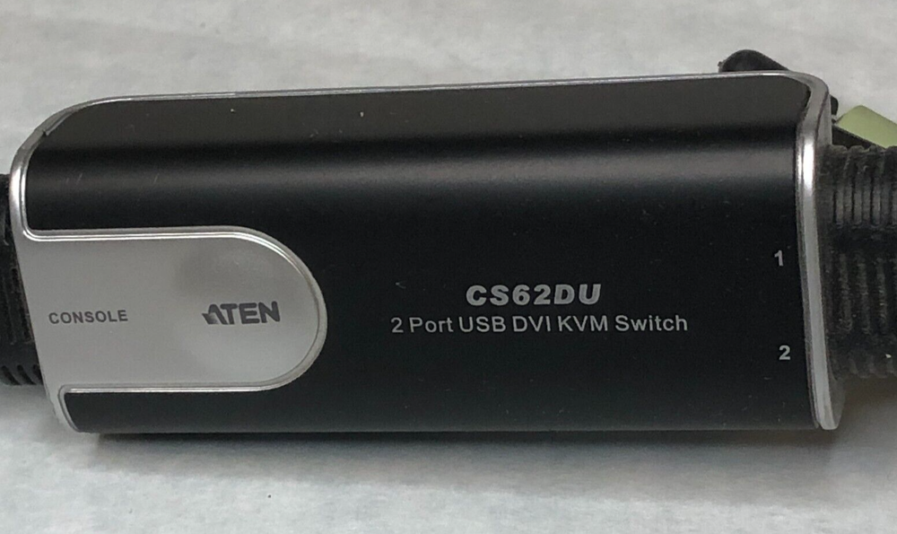 ATEN 2-Port USB DVI KVM Switch with Audio, Model CS62DU, includes Remote Button