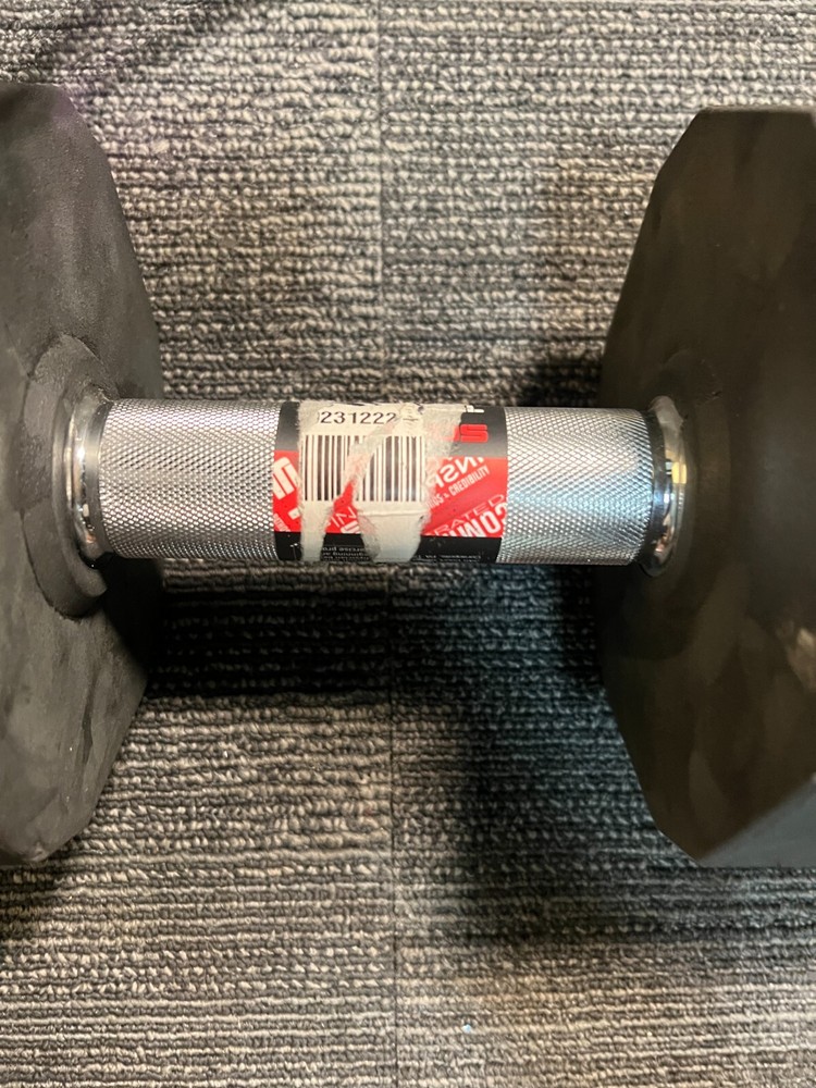 ETHOS Rubber Hex Dumbbell, Single 60LB Black Exercise Strength Training