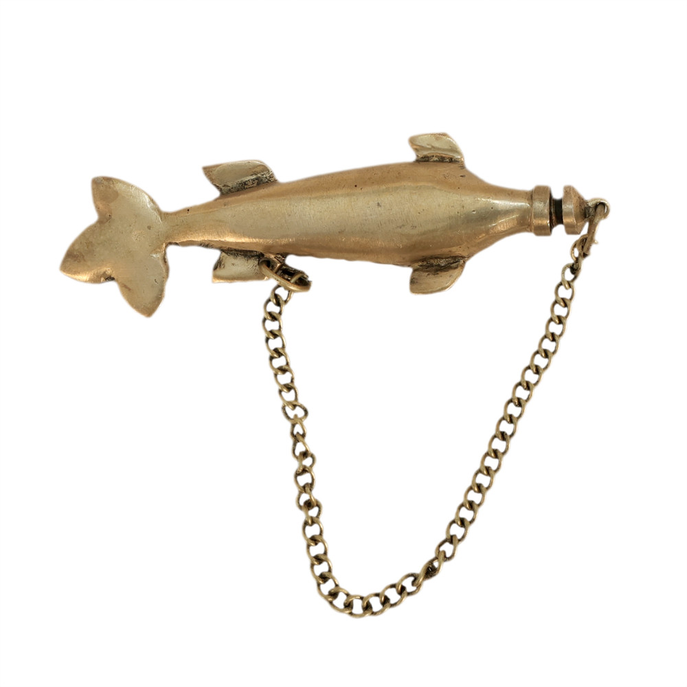 Brass Fish Surmadani – Traditional Kohl Container
