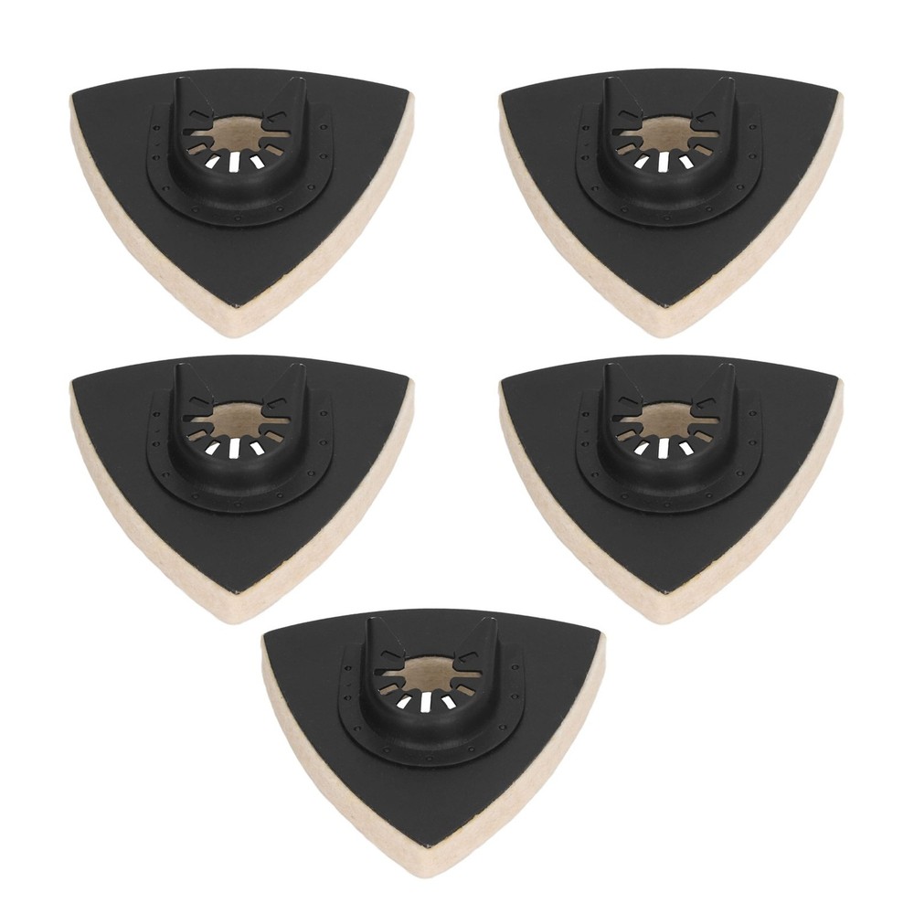 5PCS Wool Polishing Pad With Base Triangular Felt Buffing Pad For Oscillating