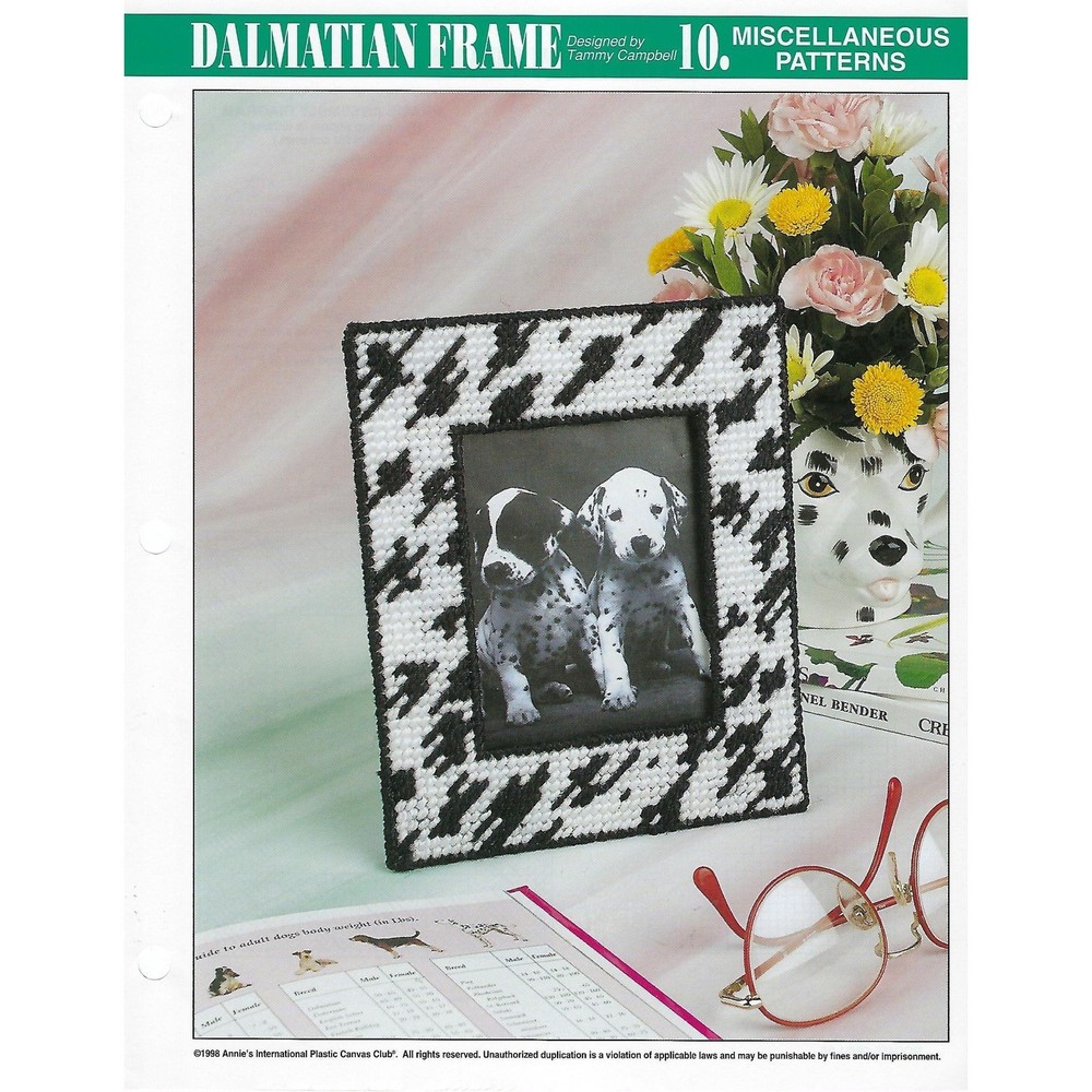 Dalmatian Frame Plastic Canvas Pattern Annie's International Pattern Club