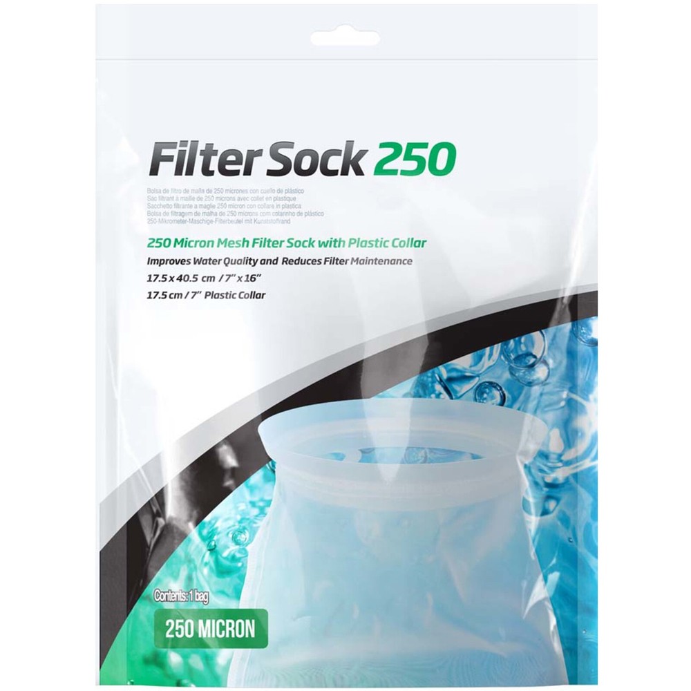 Seachem Filter Sock Large 250 Micron Mesh Fine Polyester with Plastic Collar