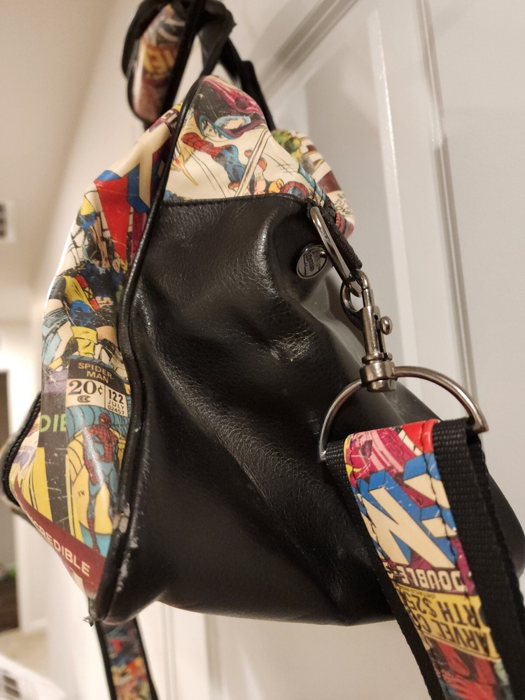 Retro Marvel Dufflebag In Comic Book Print With Shoulder Strap Excellent Shape
