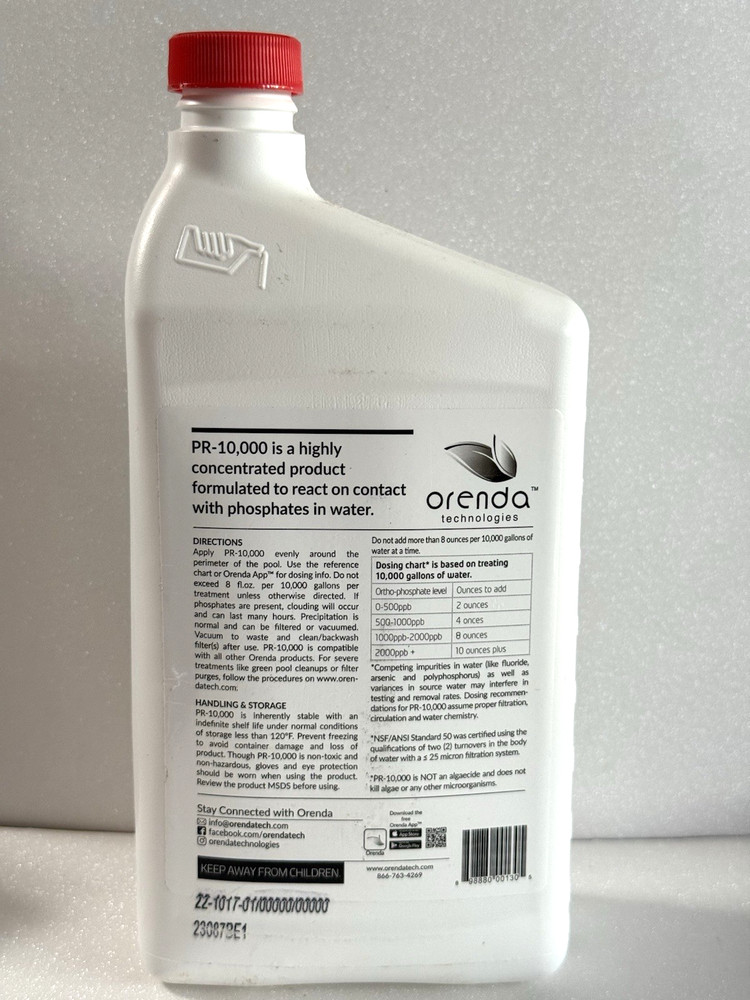 Orenda PR-10000 Phosphate Remover Concentrate 1 Quart