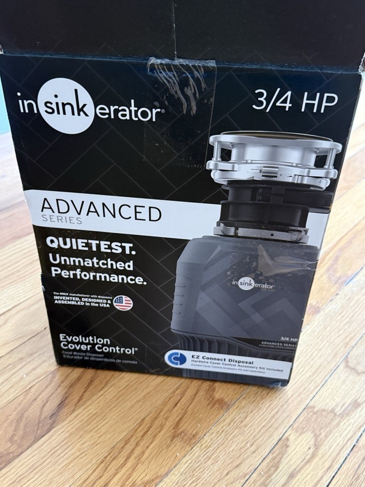 InSinkErator Evolution Cover Control with 3/4hp Garbage Disposal w/EZcnct Cord