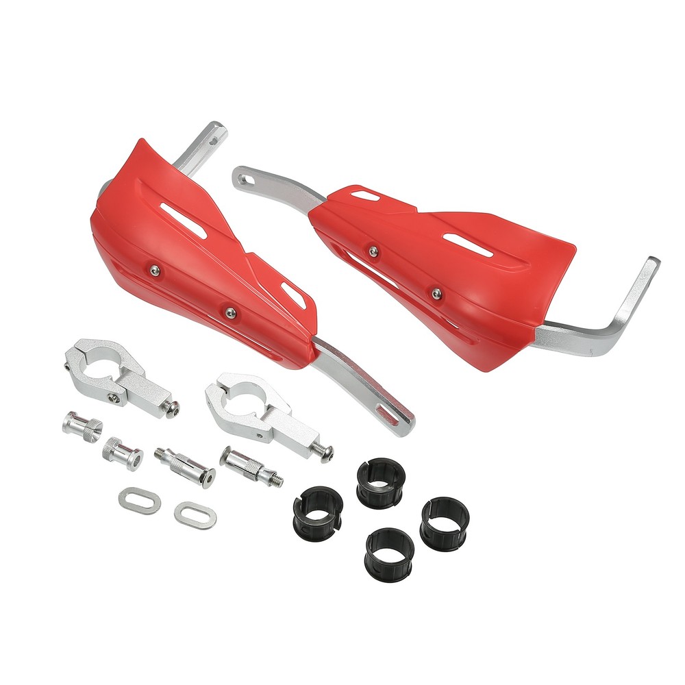 Motorcycle Handlebar Hand Guard with Coffin Cut Red