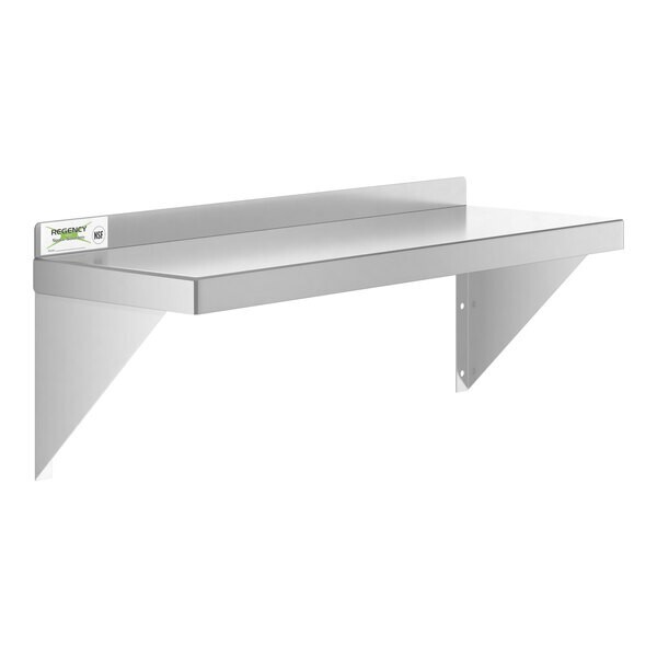 10"W x 30"L Stainless Steel Heavy Duty Kitchen Overshelf Solid Wall Mount Shelf