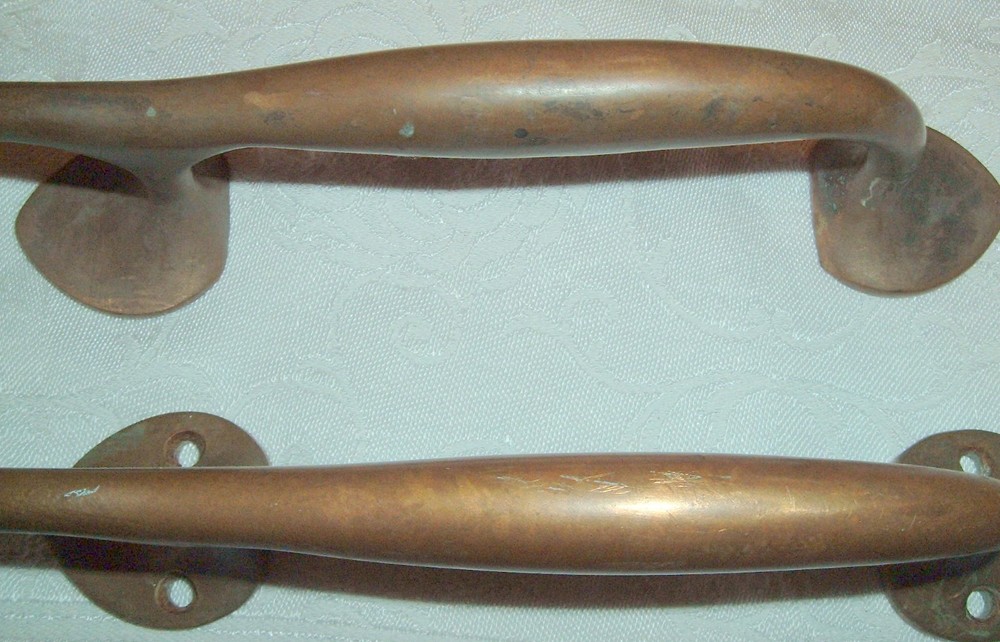 Vtg Pair Heavy Door Pulls 10" Reclaimed
