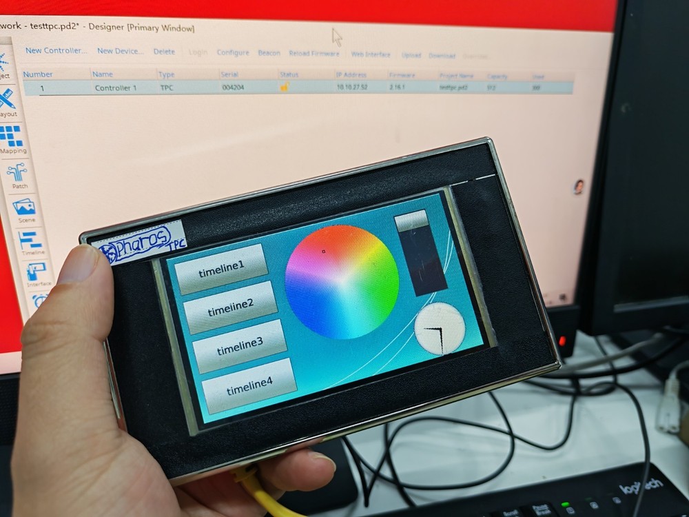 Pharos control TPC - Designer 4.3” POE Touch Panel light Controller 512 eDMX