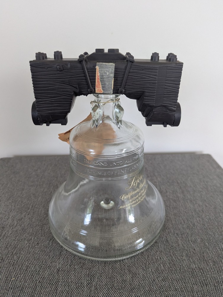 Lejon Brandy Liberty Bell Bottle 1976 Bicentennial Commemorative Bar Empty