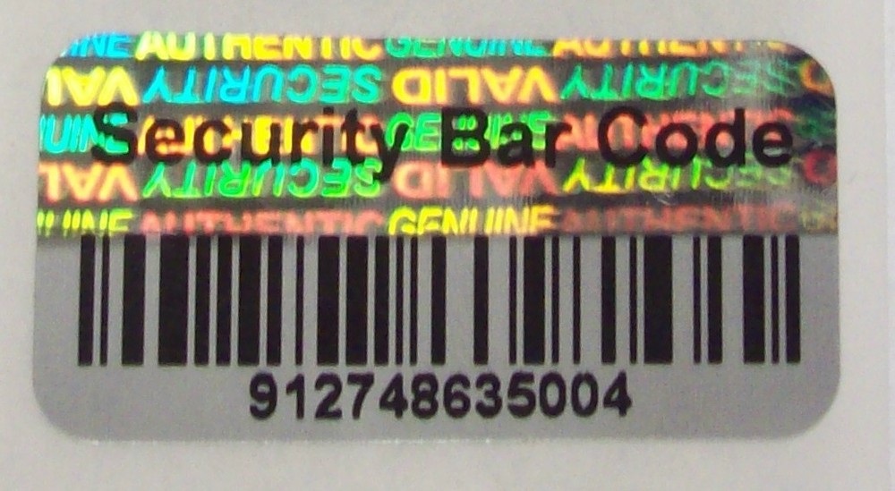 100 Security BARCODE Hologram Tamper Evident Label Stickers Seals