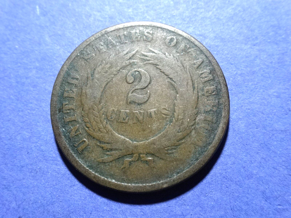 1865 Fancy 5 Two Cent Good