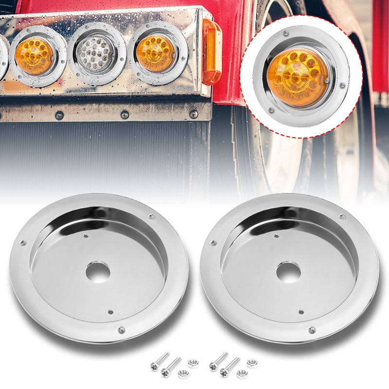 4PCS Universal Watermelon Bunk LED Light Adapter Kit Mounting Brackets Chrome