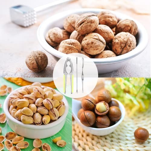 Nut Crackers Walnut Cracker Heavy Duty Walnut Cracker Tool with 2 PCS Green