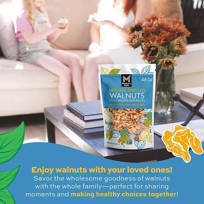 6-pack Member's Mark Natural Shelled Walnuts (3 lbs.)