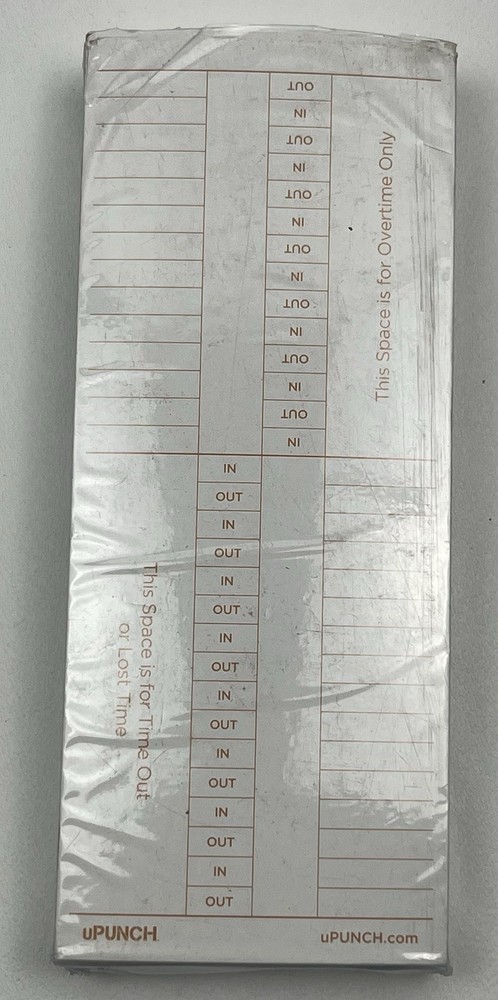 uPunch 100 Time Cards Double-Sided