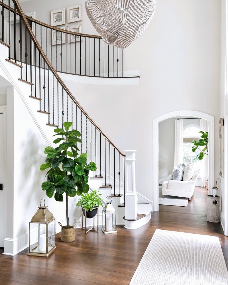 Artificial Fiddle Leaf Fig Tree 6FT - Large Fake Tree with White Planter & Bask