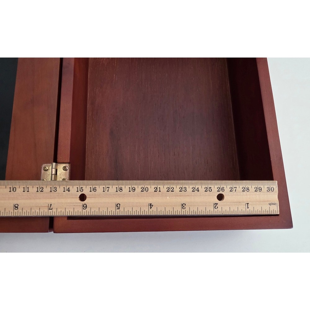 Wooden Photo Frame Keepsake Box – Hinged Storage Box w/ Interchangeable Image