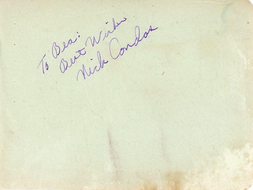 Nick Condos- Signed Album Page