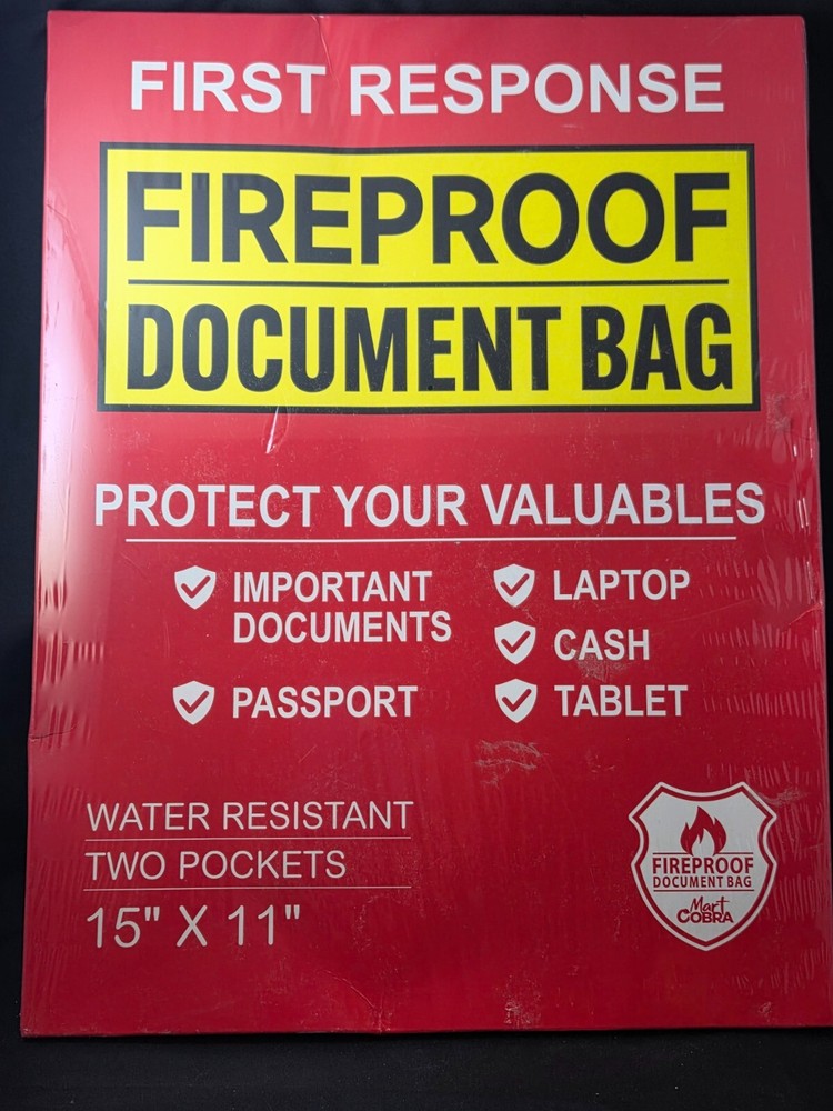 Mart COBRA First Response FIREPROOF DOCUMENT BAG 15"x11"