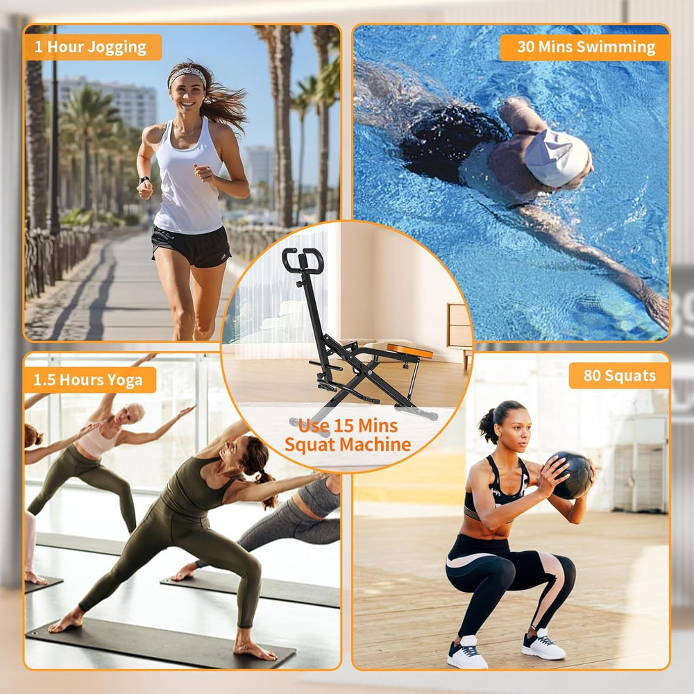 Squat Assist Trainer, Foldable Exercise Trainer with 265LBS Loading Capacity, Sq