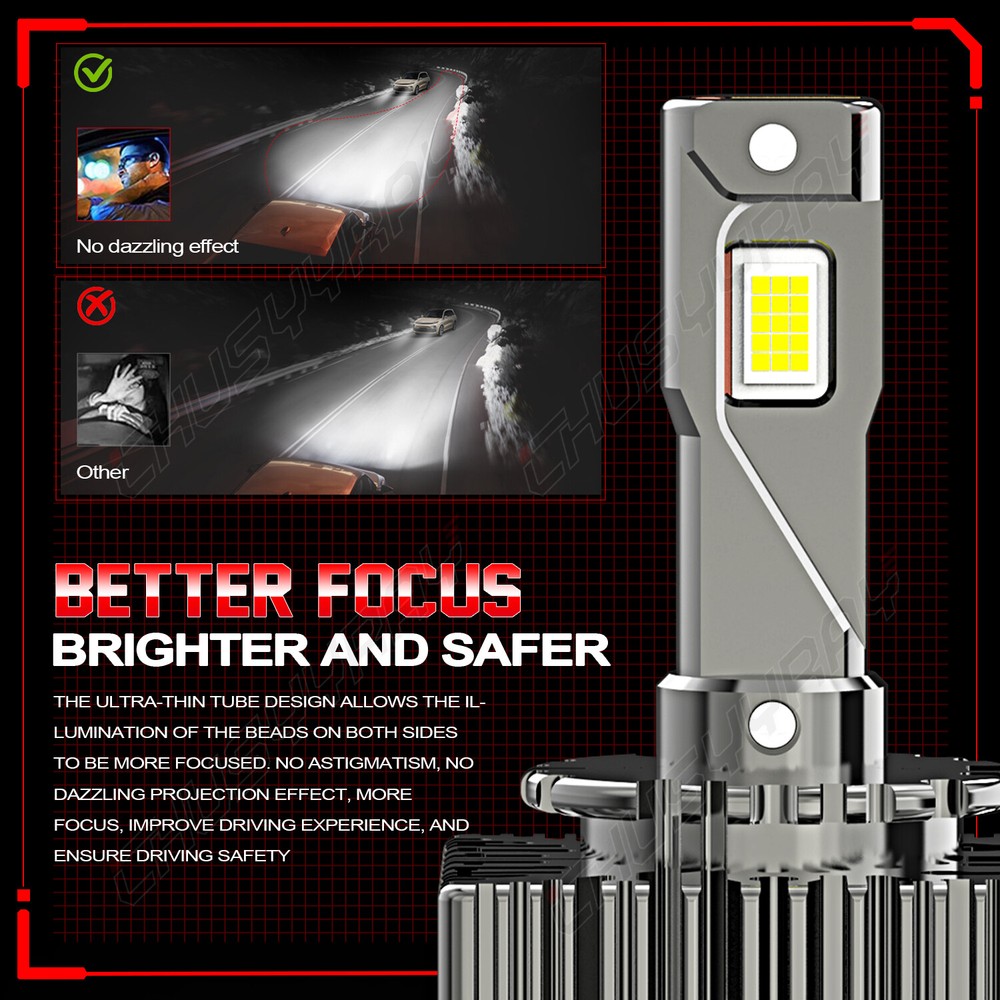 D5S LED Headlight Bulbs High-Low for chevy Silverado 1500 2016-2018 Replace HID