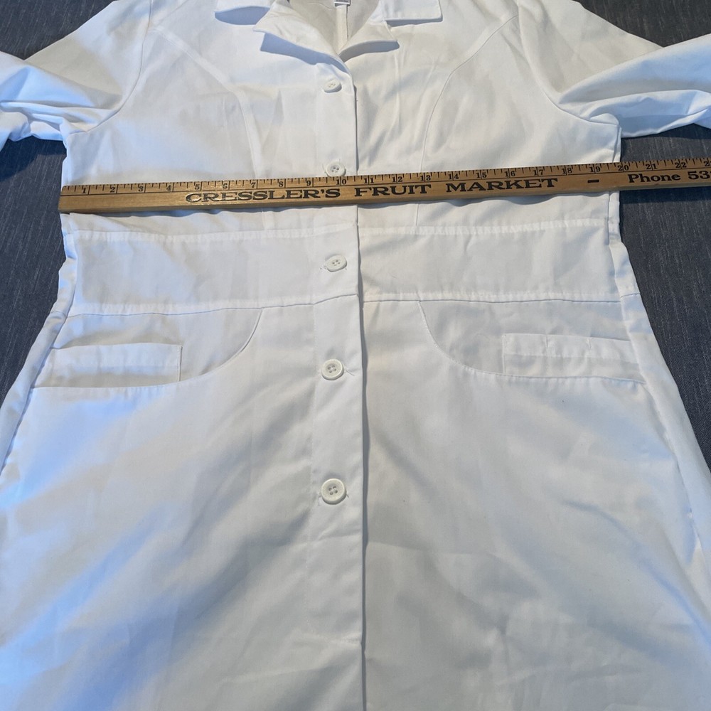Landau white lab coat pockets nwt womens 8