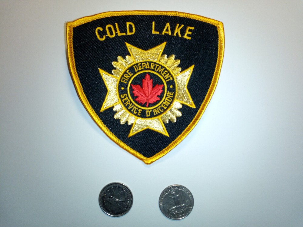 Cold Lake Fire Dept Gold Patch Badge Crest