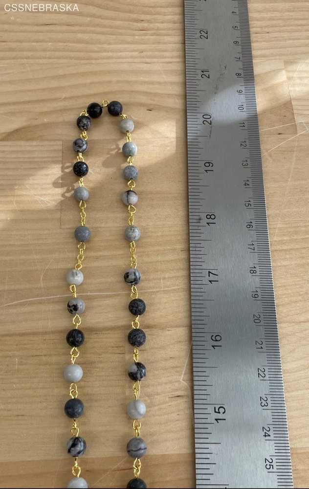Rosary with black /grey stone