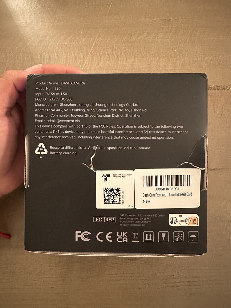 EcoMoment Dash Cam Front & Back USED