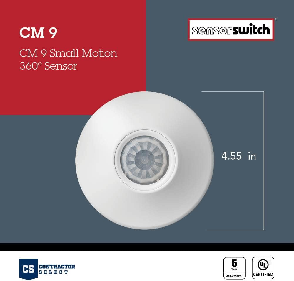 Sensorswitch Ceiling Motion Sensor, Passive Infrared PIR Occupancy Sensor, 360°