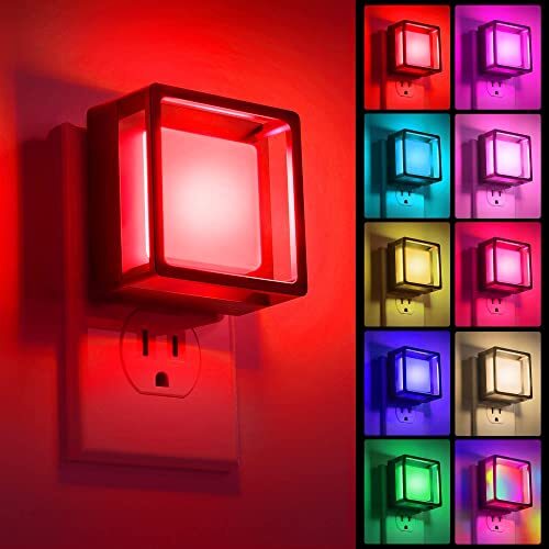 [2 Pack], Color Changing Baby Night Light, Plug Into Wall, Dusk to Multicolor