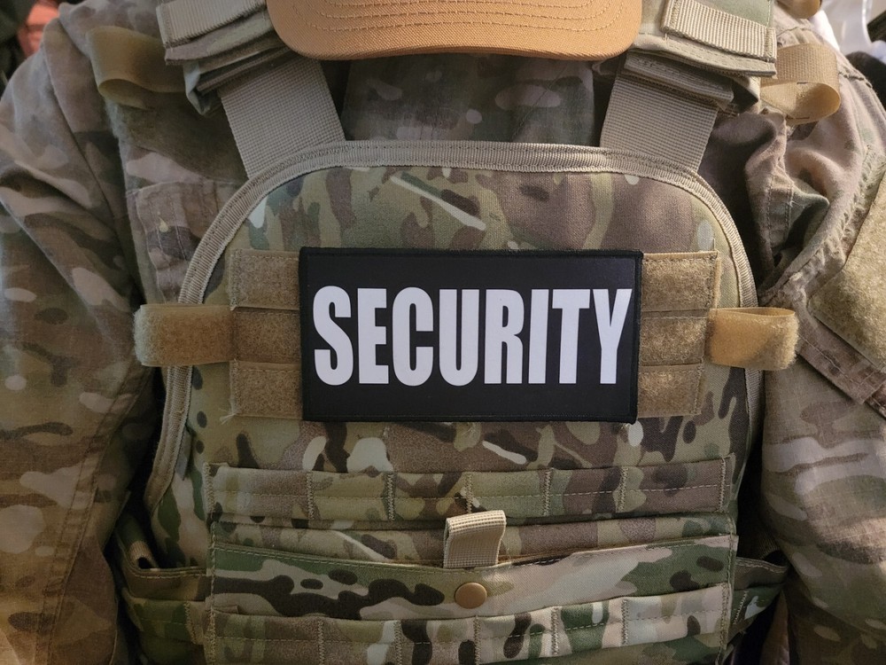 3x6 SECURITY Black White RAID Patch SWAT Hook Backed Site Maritime