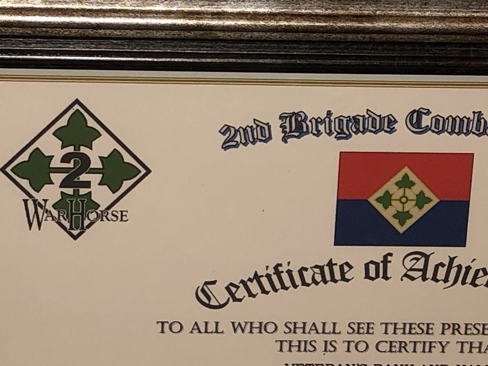 2ND B.C.T. / 4TH INFANTRY DIVISION (COMMEMORATIVE CERTIFICATE)