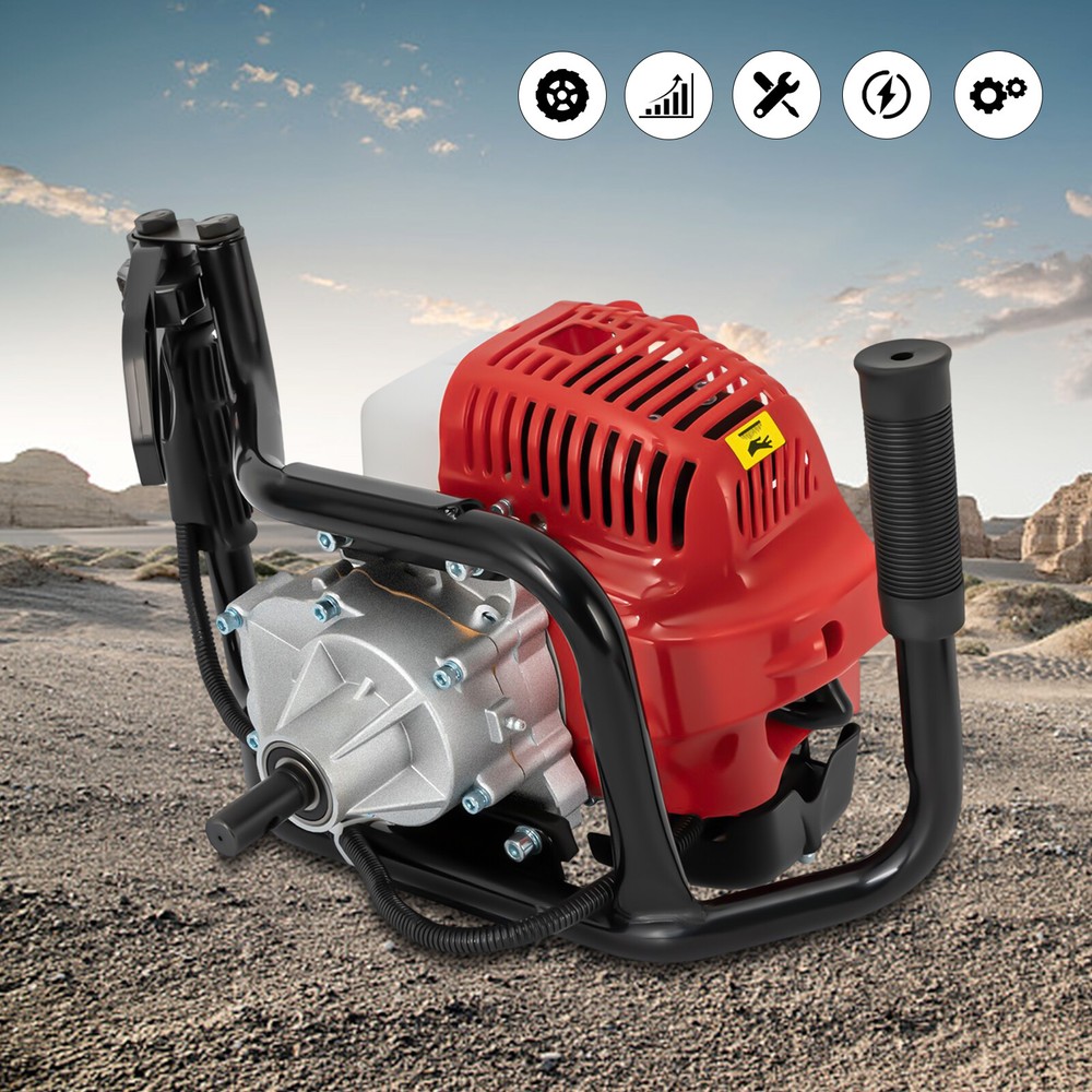 2-Stroke Post Hole Digger Engine, 52CC Gas Powered Earth Auger, NO Drill Bits