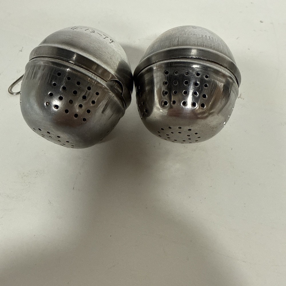 Silver Tea Diffusers Pair Stainless Steel