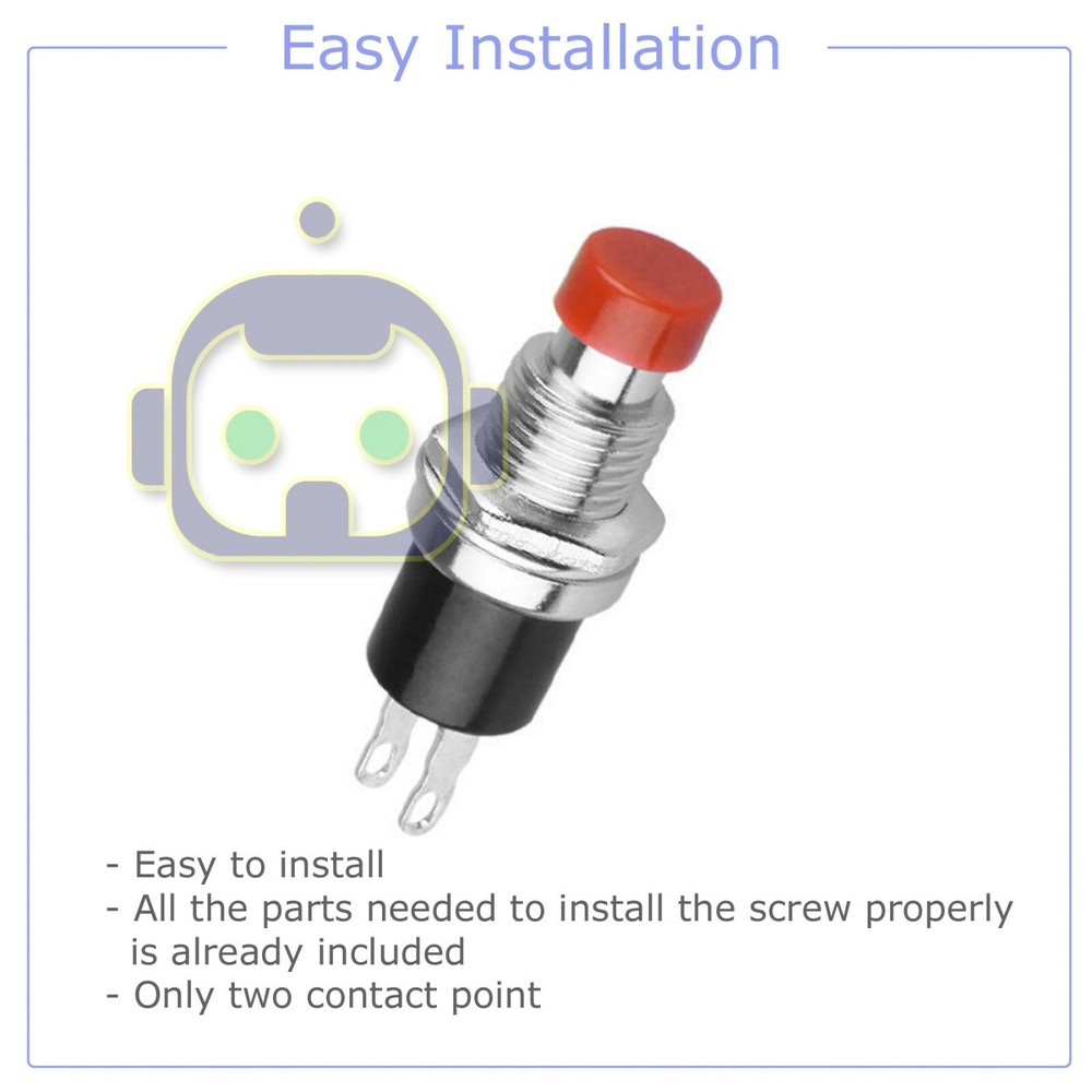 3 PCS Red Micro Lockless Momentary On/Off Push Button 12V 5A Switch Tact