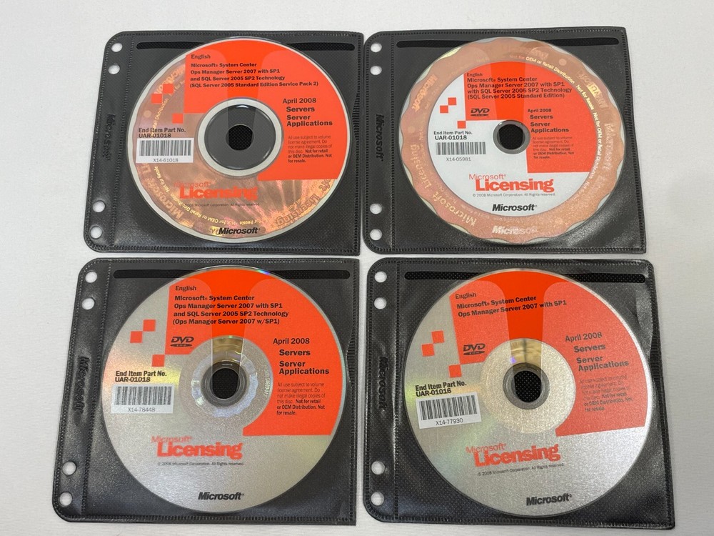 Microsoft System Center Ops Manager Server 2007 SP1 and SQL 2005 DVD Windows PC