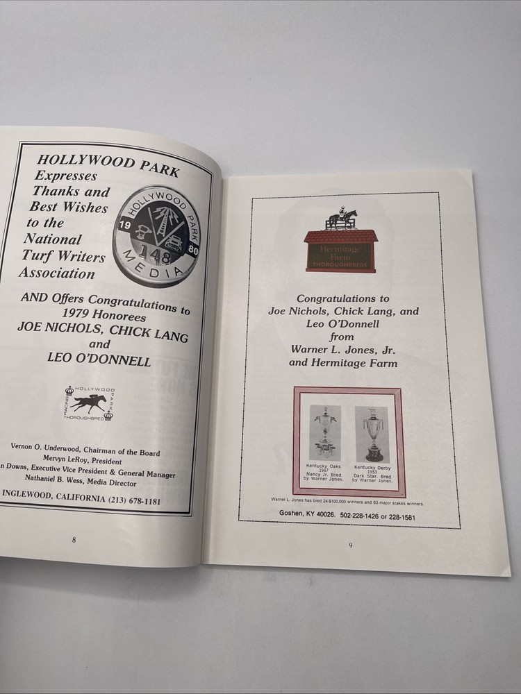 1980 National Turf Writers Association 21st Annual Dinner Program