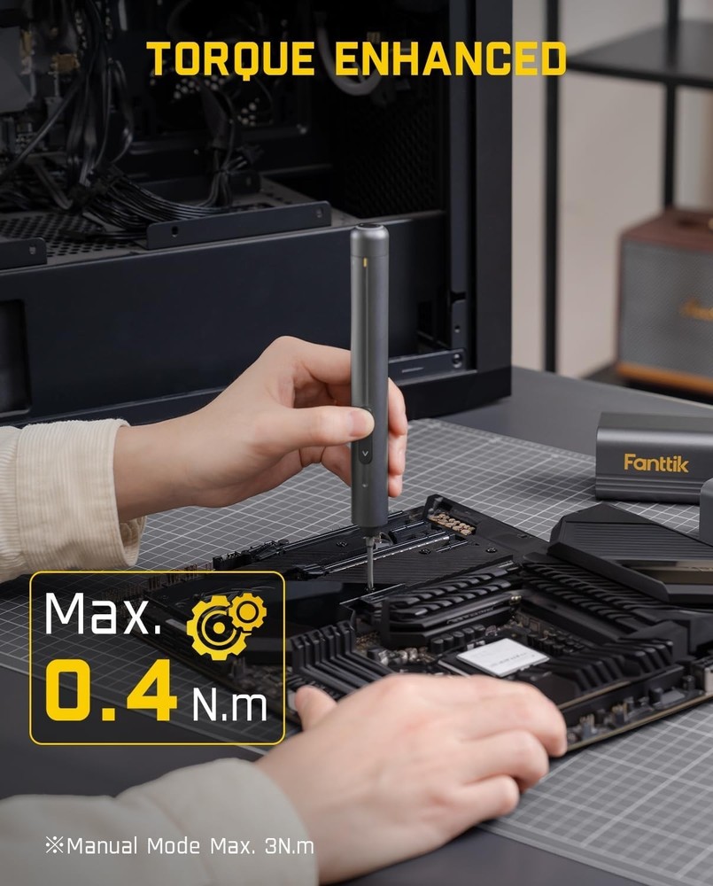 Precision Electric Screwdriver - Mini Size, 3 Torque Settings, USB-C Charging