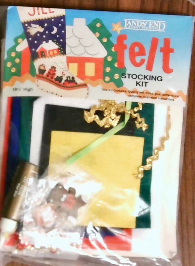 FELT Stocking Kit Lands End Christmas Train 19.5" NEW - 2 available