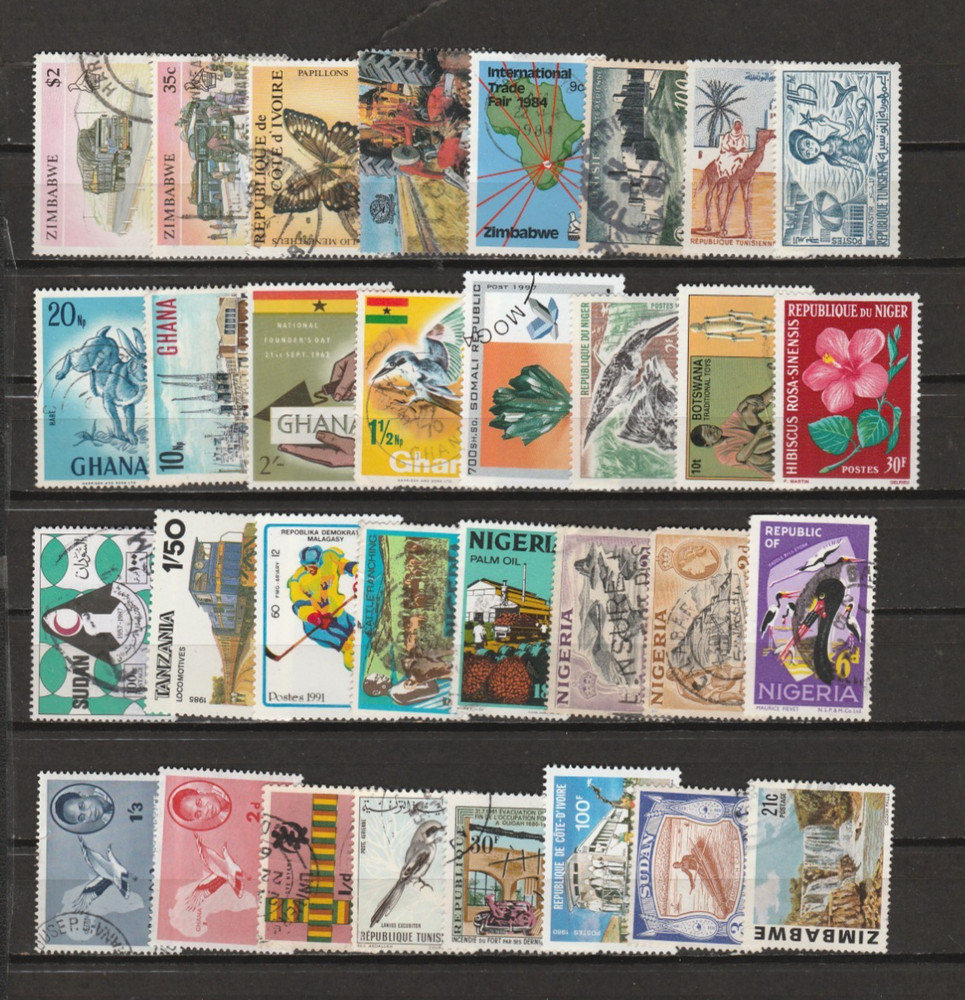 BULK LOT #2 - 107 Different used Stamps from African Countries