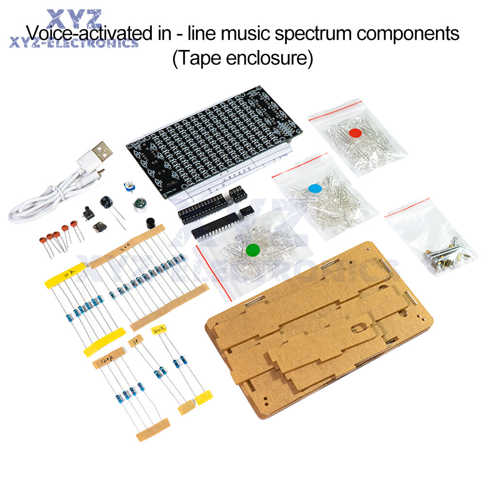 LED Music Spectrum Kit Voice Control Dynamic Dot Matrix Spectrum Screen DIY 5V