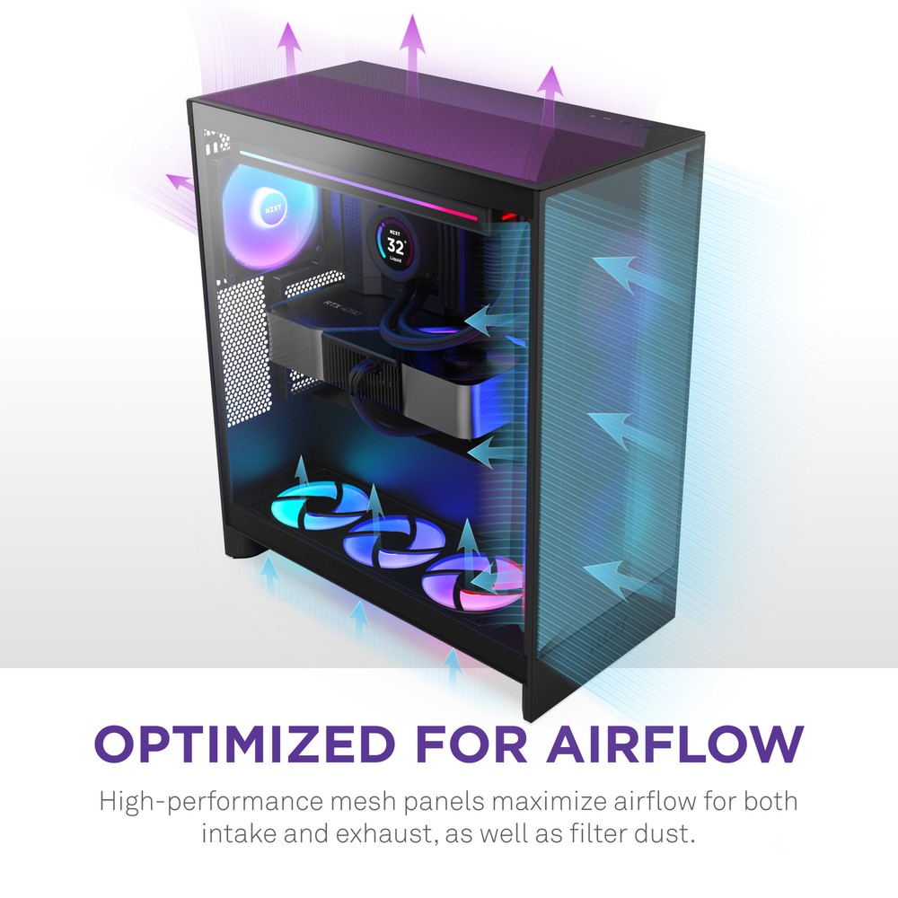 NZXT - H7 Flow 2024 Mid-Tower ATX Case - Black
